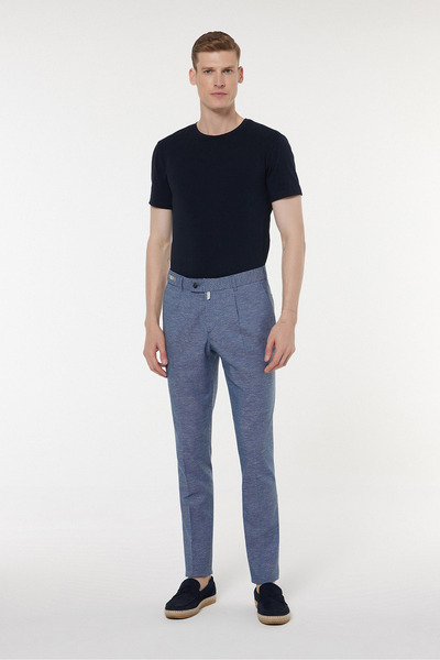 Andrea Nicolotti Μπλε Υφασμάτινο Παντελόνι 2762-1T