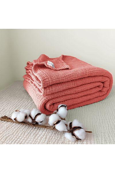 destinyhometex Multi Muslin Open Tile - 4 Layers 100% Cotton King Size Fringeless 260x240cm