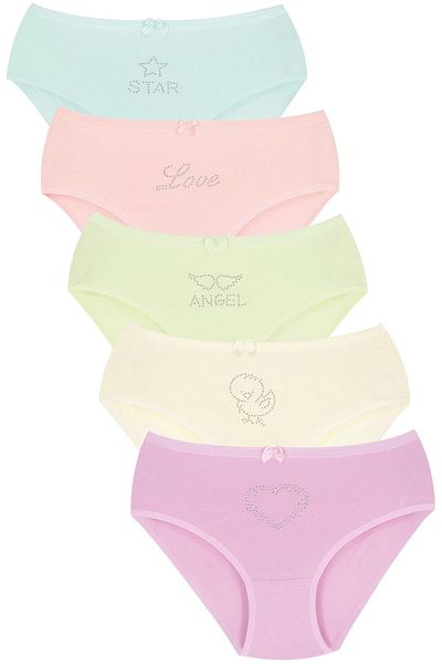 Newlilla 002 Girl&#39;s Stone nyomott 5 részes bugyi csomag V21