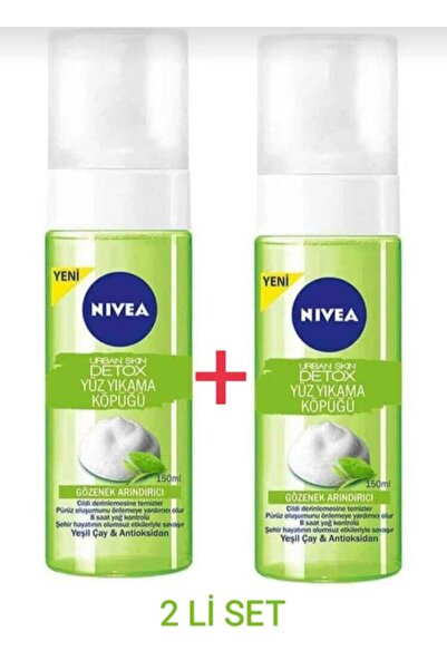 NIVEA Urban Skin Detox Yüz Yıkama Köpüğü 150 Ml + 150 Ml 2Lİ SET
