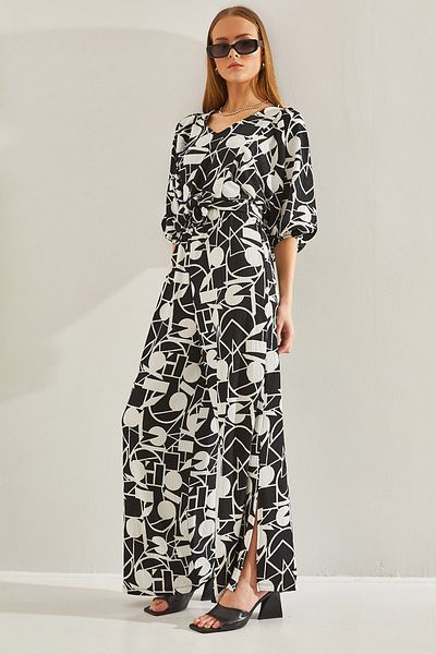 Bianco Lucci Women's Floral Patterned Top and Bottom Set