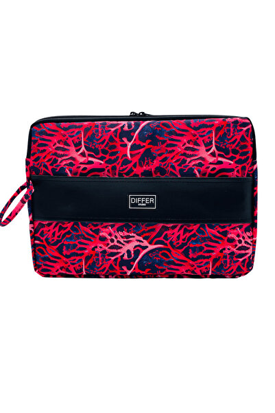 Differ Studio 15.6 بوصة نمط مرجاني أحمر للجنسين مقاوم للماء كمبيوتر محمول/ماك بوك/حقيبة كمبيوتر محمول