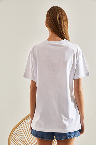 Bianco Lucci Γυναικεία μπλουζάκι με στάμπα με καρδιά