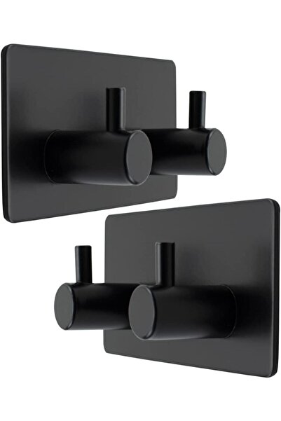 Zift Unique Havlu / Bornoz Askısı Mat Siyah Askılık / 2 Adet Ikili Askılık / ...