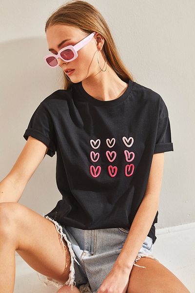 Bianco Lucci T-Shirt mit Herz-Print für Damen