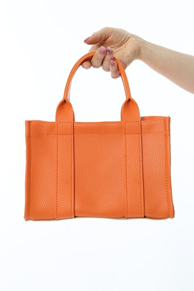 Baghashtag Orange Leather Mini Tote Bag