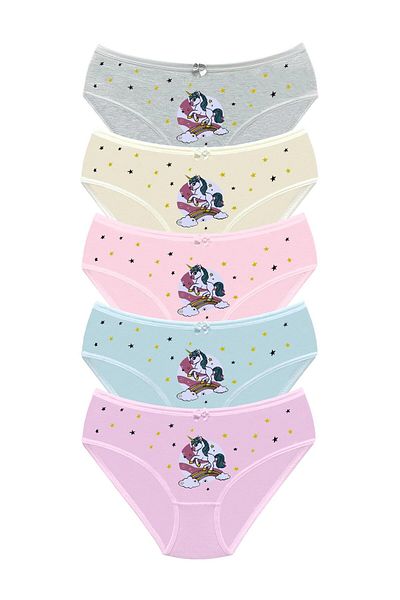Newlilla 019 Girl's Mix 5-Piece Printed Panties Pack V21