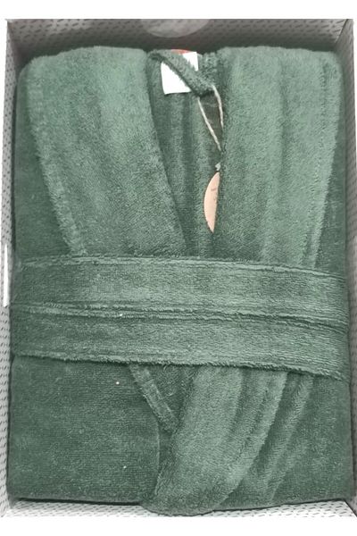 Özdilek Μπουρνούζι 100% Cotton Colourist Shawl Collar Μέγεθος S M Emerald