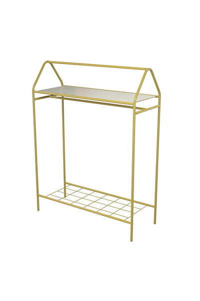 Metallica Concept Home Hanger Gold Elbise Askılığı Raflı New Design Konfeksiyon Askısı Ayaklı Askılık Elbise Askısı