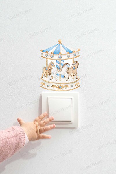 Sticker Ekspres Mavi Atlı Karınca P15 Priz Sticker