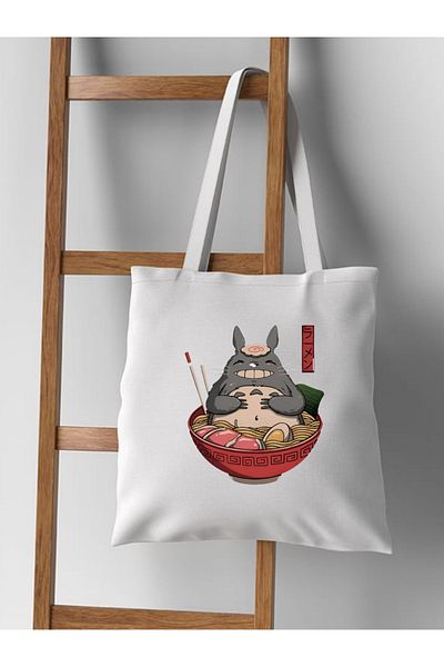 Cemira Totoros Ramen Design Raw υφασμάτινη τσάντα tote