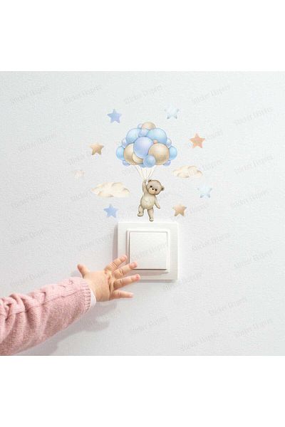 Sticker Ekspres Autocolant pentru priză P14 Ursuleț și stele