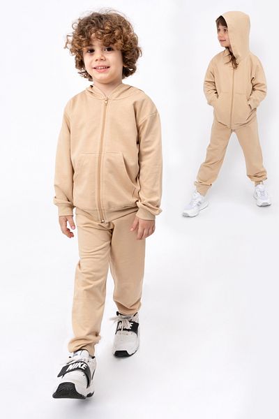 Bubito 2-teiliges Set mit Kapuze für Kinder, Unisex, 100 % Baumwolle (1–7 Jahre), Beige
