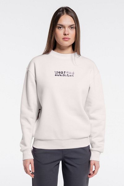Friday Offset Ono Γυναικείο Off-White Crew Neck Extra Oversize Φούτερ - Ανυψωμένο 3 νήματα