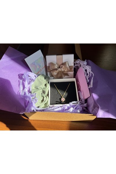 PANCO SHOP ACCESSORIES JEWELRY Denizde Duşta Kararmaz Kalpli Kolye Set kutulu tokalı Hediye Paketli şık Kızlar için Hediye kolye