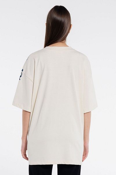Friday Offset Μπλουζάκι Leo Γυναικείο Μπεζ 100% Βαμβάκι Extra Oversize Crew Neck