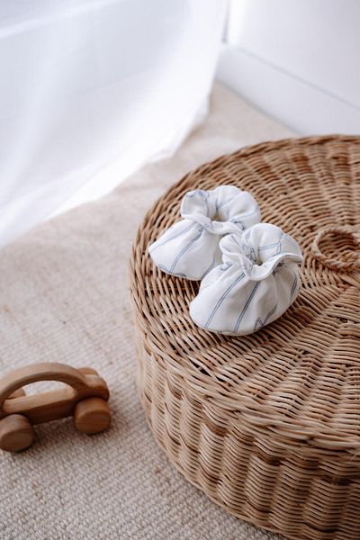 C&City Baby Booties Ribbon/Blue