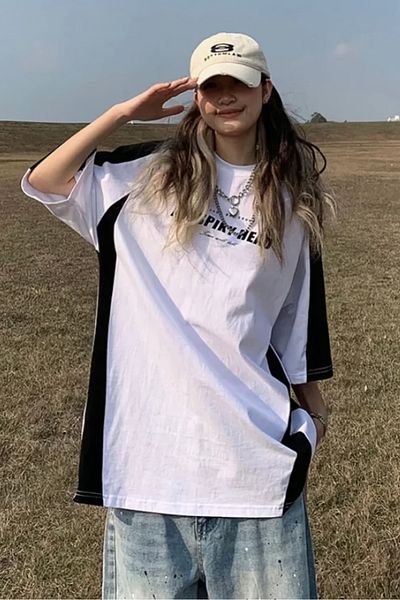 EFBUTİK White Unisex Reglan Y2K Harajuku Aw Spiky Head T-Shirt