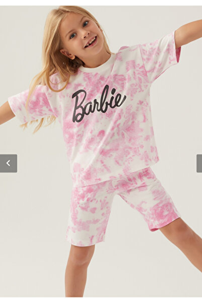 Barbie Girl, Licensed, Barbie, Pink, Tie-Dye Pattern, 2 Thread, 100% Cotton Bermuda Suit