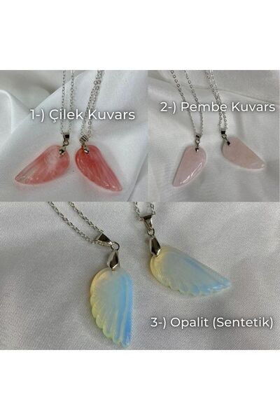 Elifsu Jewelry Melek Kanadı Doğal Taş Kolye Modelleri