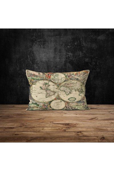 The Lucid Lab Față de pernă cu două fețe Ancient World Map - 2 buc