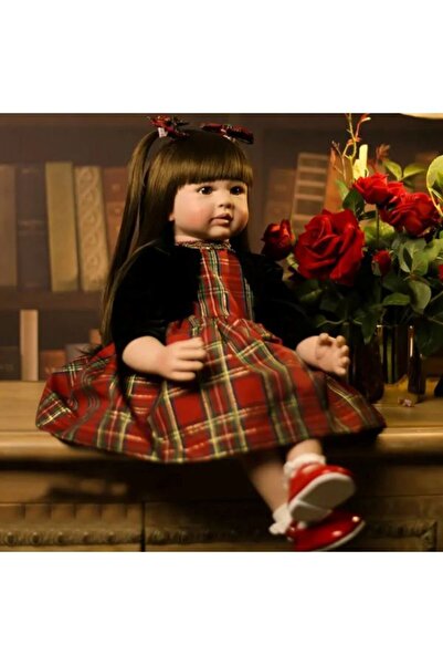 Genel Markalar Gerçekçi yeni doğmuş bebek 55cm  bebek kız bebek için elbiseli yumuşak silikon bebek