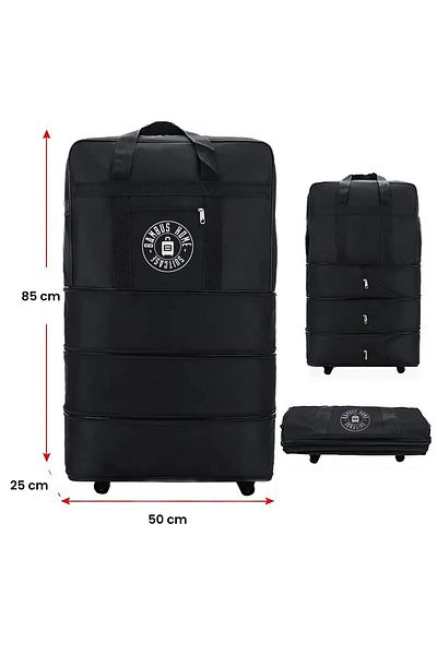 Bambus Home 10 Wheeled Three-Bellow Rolling Suitcase - Giant Size Bag