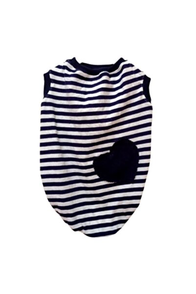 Gobo ملابس للقطط والكلاب مخططة على شكل قلب أسود مقاس كبير/L/مقاس 3