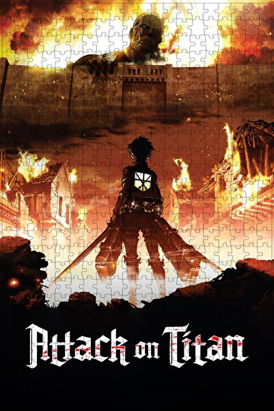 Jeronkarji Attack on Titan (2013) Film Posterinin 500 Parça Puzzle Yapbozu Sü...