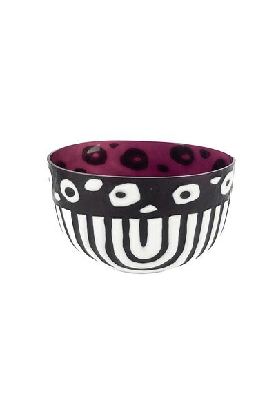 Mikasa Moor Purple White Glass Decor Bowl 31x24x19cm