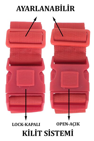 Case Club Adjustable Quality Luggage Belt with Safety Lock - Does Not Stretch Column