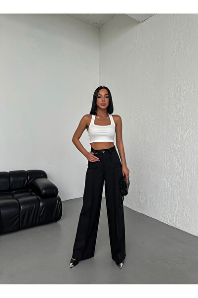 OUZ Fashion بنطلون نسائي مع غطاء جيب