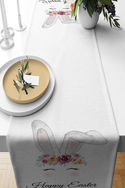 BelezaHome WHITE EASTER CUTE RABBIT DECORATIVE AMERICAN SERVICE RUNNER