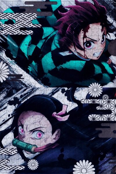 Jeronkarji Demon Slayer: Kimetsu no Yaiba (2019) Film Posterinin 500 Parça Pu...