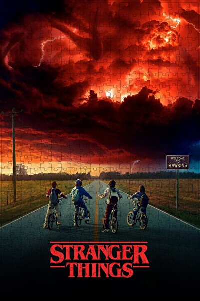 Jeronkarji Stranger Things (2016) Film Posterinin 500 Parça Puzzle Yapbozu Sürüm2