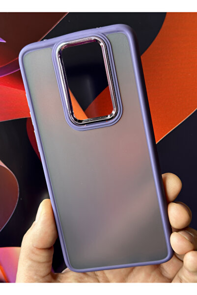 Fibaks Redmi Note 8 Pro Kılıf Metal Çerçeve Hassas Butonlu Renkli Buzlu Şeffa...