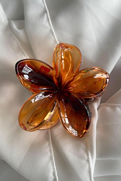 TAKIŞTIR Brown Leopard Patterned Flower Figured Lotus Peg Buckle