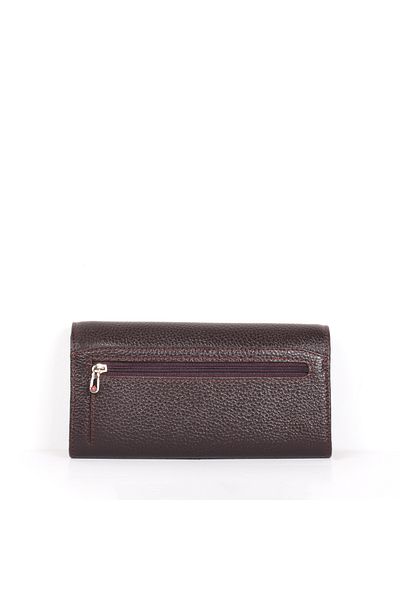 Eminsa Brown Genuine Leather Women's Magnetic Cover Wallet