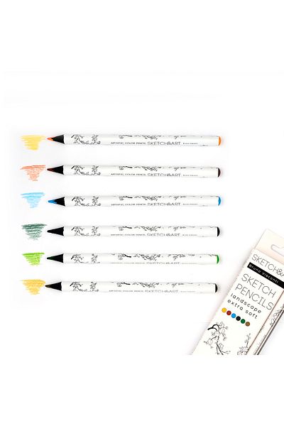 Bruno Visconti "Sketch&Art" Professional Dry Paint Marker, Thick Body, 4 mm Graphite. Forest 6 Colors