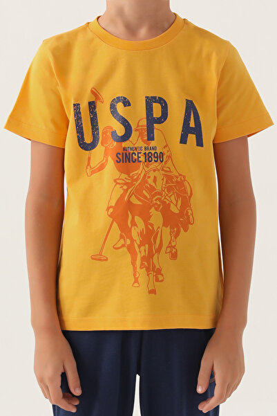 U.S. Polo Assn. Erkek Çocuk, Lisanslı, USPA, Hardal, T-shirt 2'li Takım
