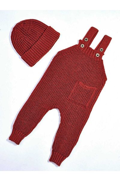 Meriç bebe Baby Girl&Boy Pocket Detailed Thessaloniki Knitted Hat with Adjustable Straps