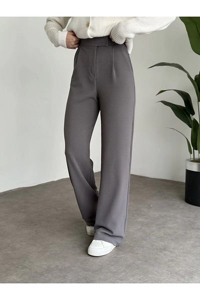 HARMONY GLOBAL Women's Full Lycra Crepe Fabric Palazzo Trousers with Elastic Waist and Velcro