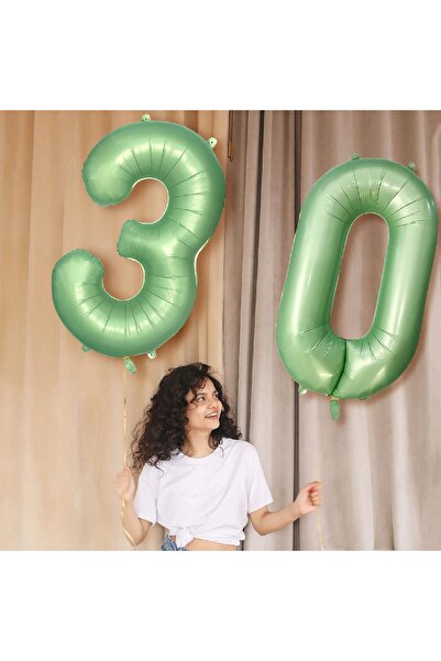 Laviyosa RETRO YEŞİLİ MAT YEŞİL RAKAM FOLYO BALONU