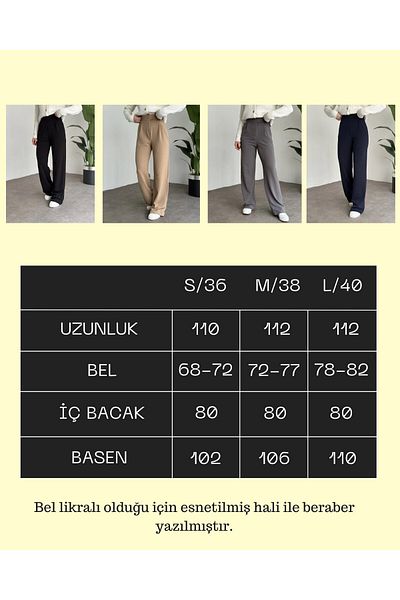 HARMONY GLOBAL Women's Full Lycra Crepe Fabric Palazzo Trousers with Elastic Waist and Velcro