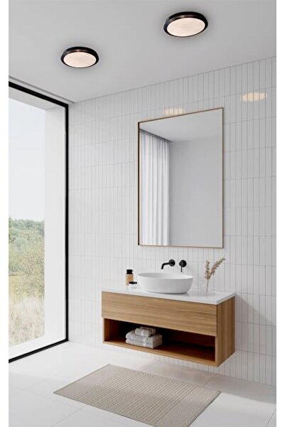 ADALED Modern Tavana Sıfır Plafonyer Siyah Kasa Beyaz Işık 6500 K Glop Tavan ...