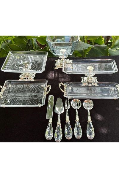 Santara AVANGARDE SILVER CASTED FOOT 5 PIECES PRESENTATION AND GORGEOUS PRESENTATION CONSIST OF 5-PIECE SERVICE SET
