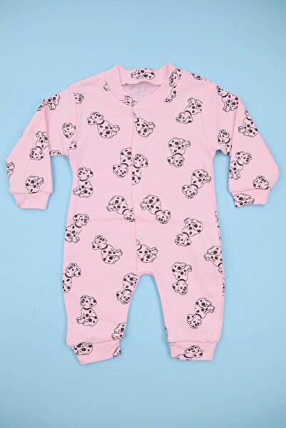Lindakids Dalmaçyalı Köpek Desenli Pembe %100 Pamuk Manşetli (Patiksiz) Bebek...