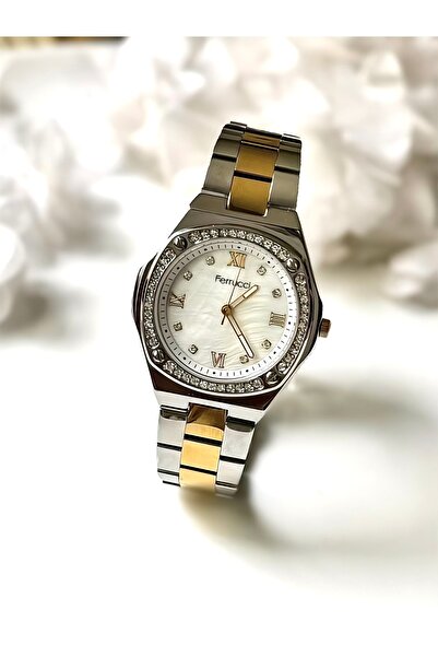 Ferrucci ساعة يد نسائية من FERRUCC (فضي وذهبي)