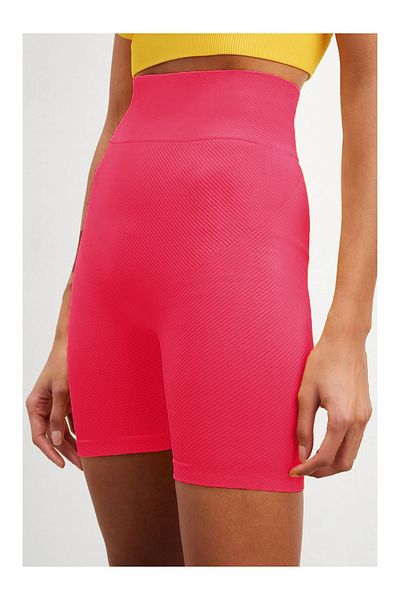 MİSTİRİK Felolin Model Κορδόνι Πλεκτό Αθλητικό Σορτς Αθλητικό Σορτς Άνευ ραφής Συσφιγκτικό Καραμέλα Ροζ Χρώμα