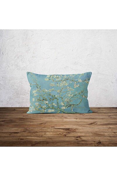 The Lucid Lab Almond Blossoms - Çiçek Açan Badem Ağacı Çift Taraflı Yastık Kı...